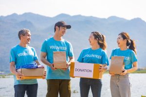 A diverse group of volunteers is joining together in a money-raising event for donations to the charity work.